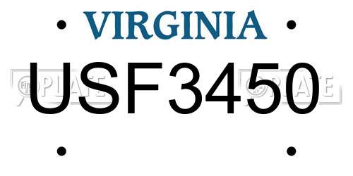 USF3450 Virginia License Plate