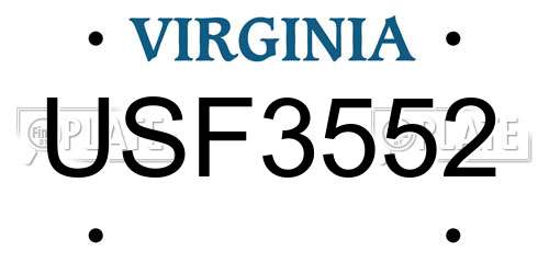 USF3552 Virginia License Plate