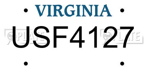 USF4127 Virginia License Plate