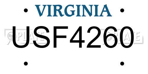 USF4260 Virginia License Plate