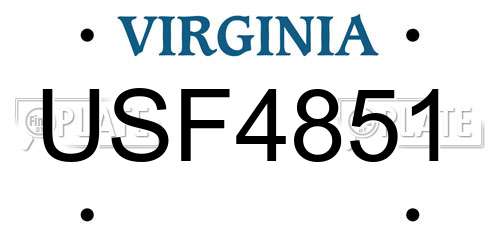 USF4851 Virginia License Plate