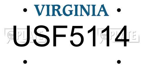 USF5114 Virginia License Plate