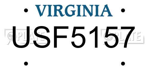 USF5157 Virginia License Plate