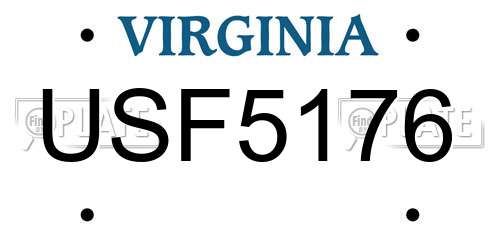 USF5176 Virginia License Plate