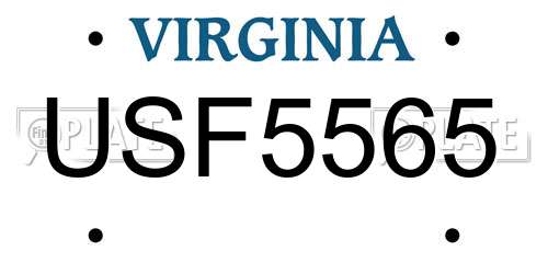 USF5565 Virginia License Plate