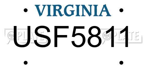 USF5811 Virginia License Plate