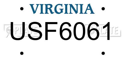 USF6061 Virginia License Plate