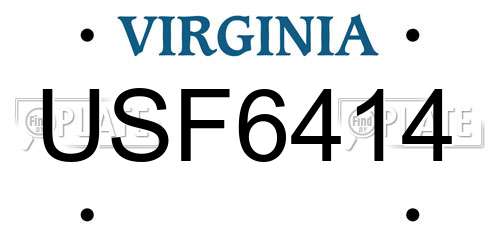 USF6414 Virginia License Plate
