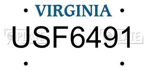 USF6491 Virginia License Plate