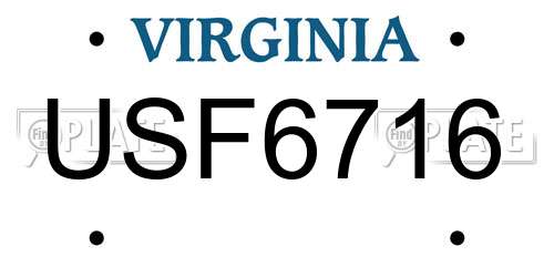 USF6716 Virginia License Plate