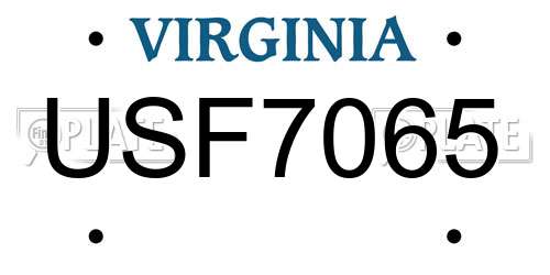USF7065 Virginia License Plate