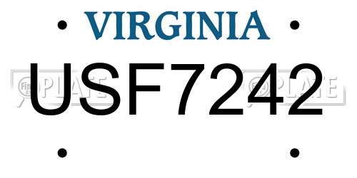 USF7242 Virginia License Plate