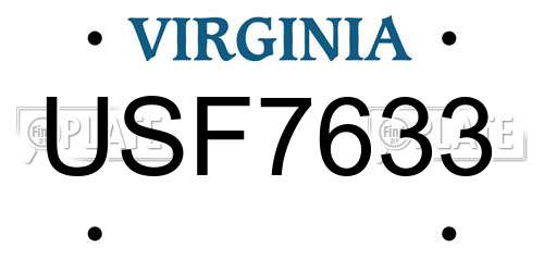 USF7633 Virginia License Plate