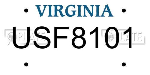 USF8101 Virginia License Plate