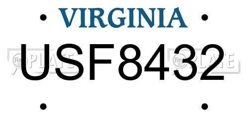 USF8432 Virginia License Plate