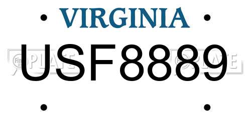 USF8889 Virginia License Plate