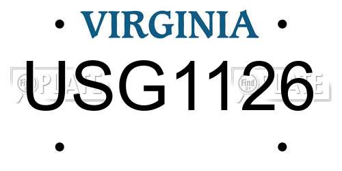 USG1126 Virginia License Plate