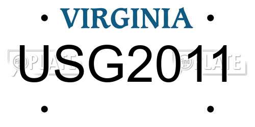 USG2011 Virginia License Plate