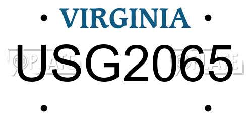 USG2065 Virginia License Plate