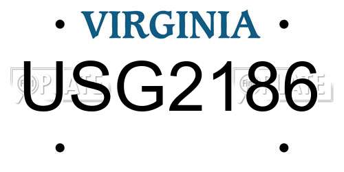 USG2186 Virginia License Plate