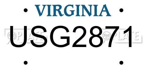 USG2871 Virginia License Plate