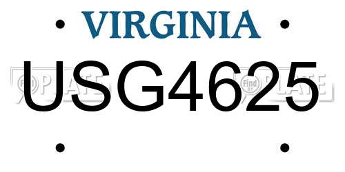 USG4625 Virginia License Plate