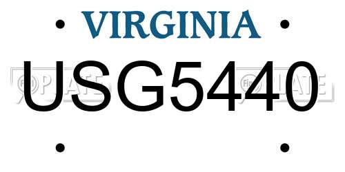 USG5440 Virginia License Plate