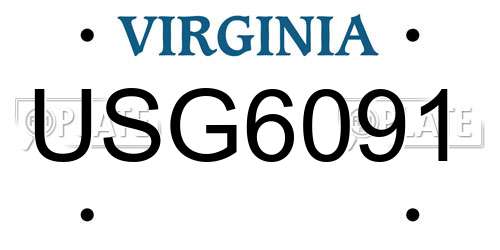 USG6091 Virginia License Plate