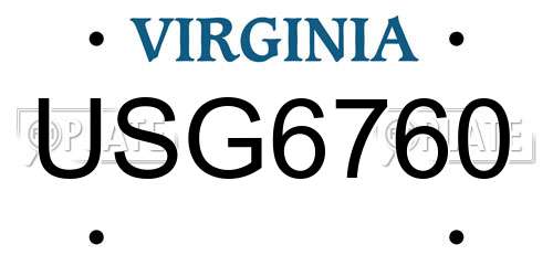 USG6760 Virginia License Plate