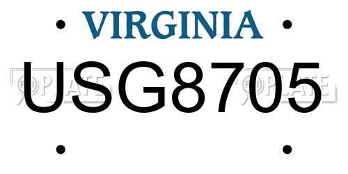 USG8705 Virginia License Plate