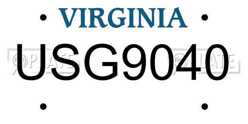 USG9040 Virginia License Plate