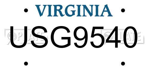 USG9540 Virginia License Plate