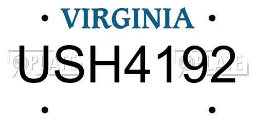 USH4192 Virginia License Plate