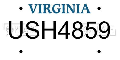 USH4859 Virginia License Plate