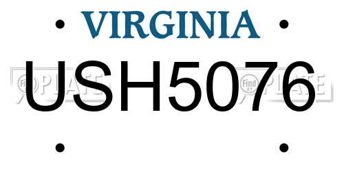 USH5076 Virginia License Plate
