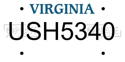 USH5340 Virginia License Plate