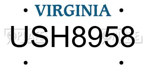 USH8958 Virginia License Plate
