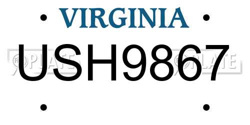 USH9867 Virginia License Plate