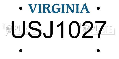 USJ1027 Virginia License Plate