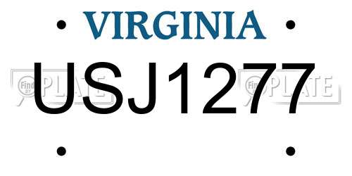USJ1277 Virginia License Plate