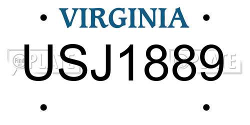 USJ1889 Virginia License Plate