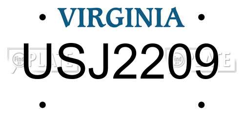 USJ2209 Virginia License Plate