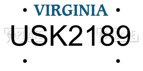 USK2189 Virginia License Plate