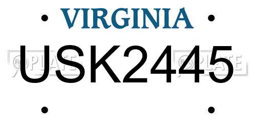 USK2445 Virginia License Plate