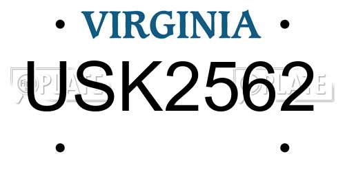 USK2562 Virginia License Plate