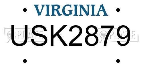 USK2879 Virginia License Plate