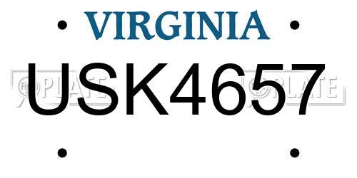 USK4657 Virginia License Plate