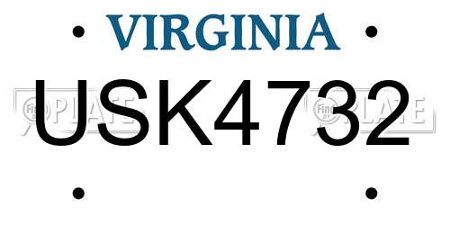 USK4732 Virginia License Plate