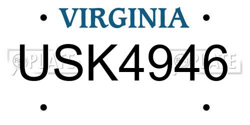 USK4946 Virginia License Plate