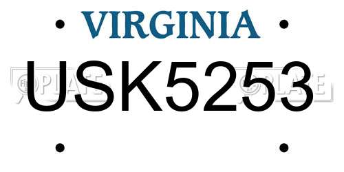USK5253 Virginia License Plate